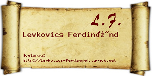Levkovics Ferdinánd névjegykártya