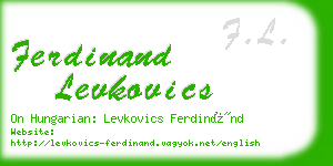 ferdinand levkovics business card